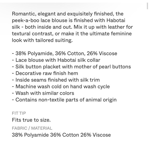 Dorothee Schumacher Causal Romance Lace Button Down Blouse NWT Sz M Powder White - Picture 13 of 13